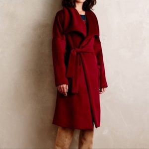 Capulet Fulton Wrap Coat Maroon Wool Size XS S
